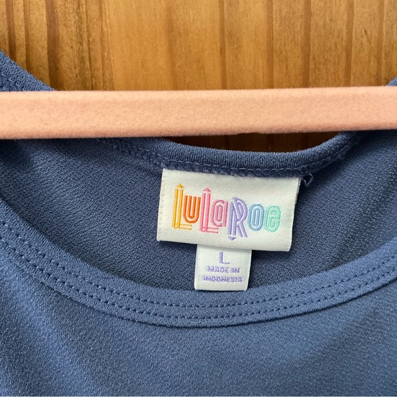 LuLaRoe Blue Tiered Long Sleeve Dress - Picture 3 of 4